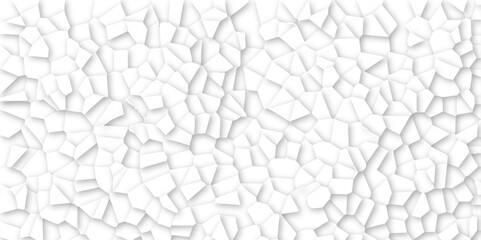 white stains broken glass background texture. geometric pattern with 3d shapes vector Illustration. white broken wall paper in decoration. low poly crystal mosaic background.