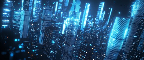 The abstract background represents the concept of unlimited data storage. 3D rendering of the concept.