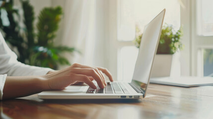 Wall Mural - The Hands Typing Laptop