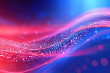 Wall Mural - colorful abstract waves of light in blue and pink tones, creating a dynamic and vibrant background f