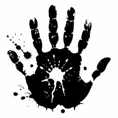 Human grunge hand print vector illustration