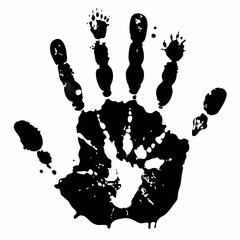 Human grunge hand print vector illustration