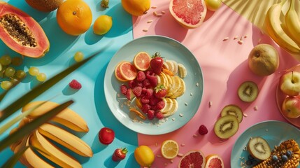 Wall Mural - Vibrant Summer Fruit Platter