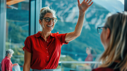 Poster - The smiling woman greeting