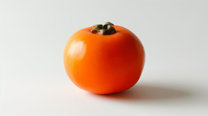 Wall Mural - A whole persimmon isolated on a white background