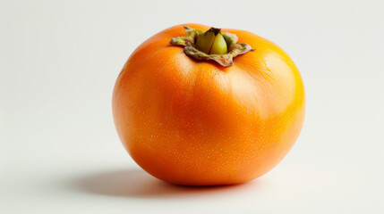 Wall Mural - A whole persimmon isolated on a white background