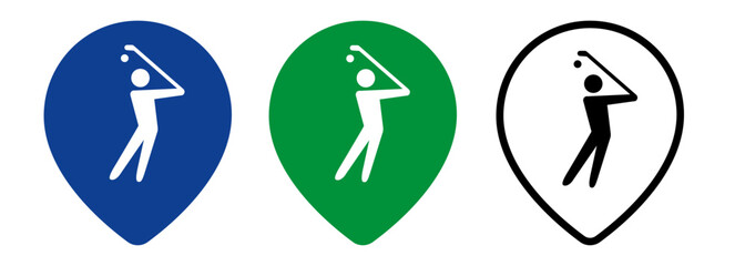 golf course location map pin symbol icon isolated championship location