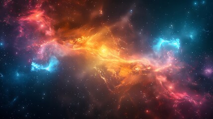 Wall Mural - Outer space with colorful galaxies, cool background