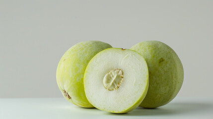 Wall Mural - A whole white guava isolated on white