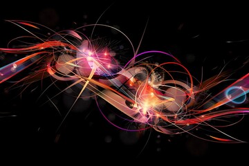 Wall Mural - minimalist abstract art featuring sharp lines and bright circles, creating a sense of energy on a bl