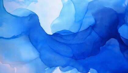 abstract blue water color texture and paint stains, modern artwork with flowing shapes