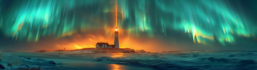 Wall Mural - The Aurora Borealis lights up in the night sky