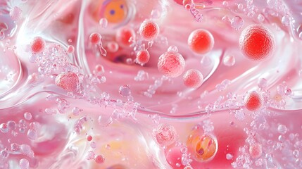 Wall Mural - an abstract composition depicting the complexity of cellular structures, infection markers, and plas