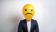 © Kim de Been - Smiley balloon with angry face, showing agitated emotions, white isolated background