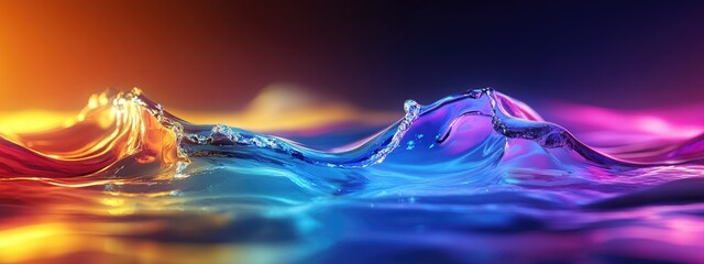 Aufkleber - Magic light blur of water wave abstract background in 3D cartoon rendering