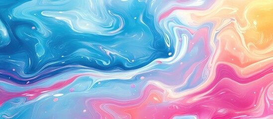 Leinwandbilder - Abstract colorful background with a hand drawn appearance on a water marble texture in 3D cartoon rendering