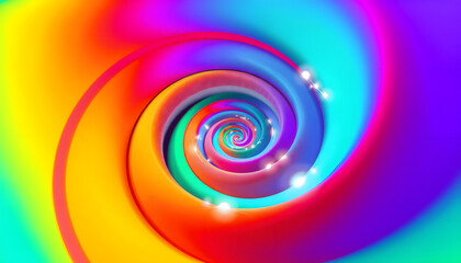 Wall Mural - Spiral color isolated with white highlights, png