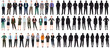 set of business people. Huge set of business people collection vector illustration and silhouette. 