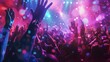 © Beer AI - Crowd of people dancing in a nightclub with colorful lights and confetti