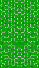 Wall Mural - Green hexagon pattern isolated with white highlights, png