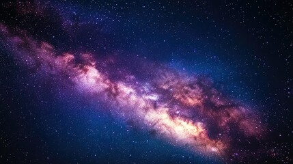Wall Mural - colorful milkyway galaxy night stars landscape