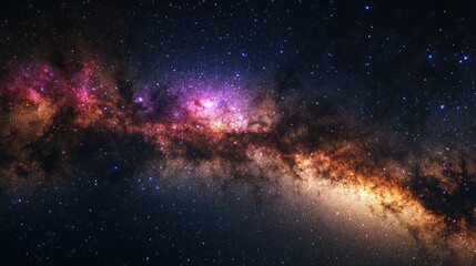 Wall Mural - colorful milkyway galaxy night stars landscape
