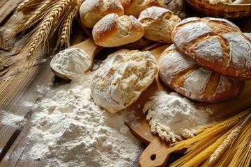 Wholesome Flour and Bread Background for Your Eatery Photos