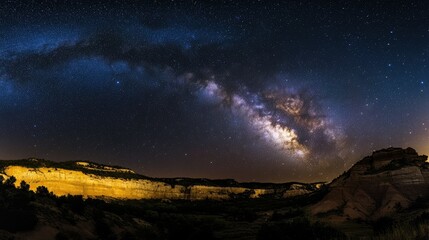 Wall Mural - colorful milkyway galaxy night stars landscape