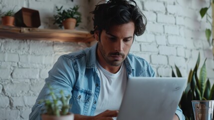 Canvas Print - The man on a laptop