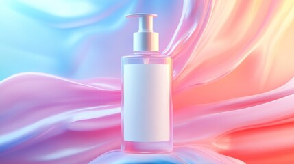 Wall Mural - Elegant Liquid Soap Bottle on Abstract Background