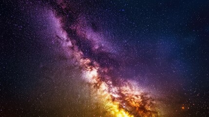 Wall Mural - colorful milkyway galaxy night stars landscape