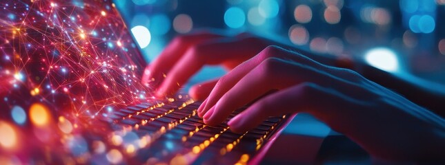 Database specialist implementing in-memory databases in data facility background server racks big data storage digital technology IT support telecommunication concept
