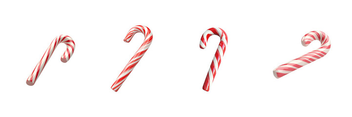 Wall Mural - set of candy cane isolated on a white background