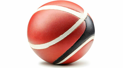 Red and Black Basketball Isolated on White Background