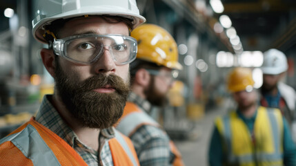 Wall Mural - The industrial worker portrait.