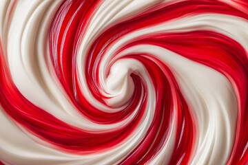 Wall Mural -  swirl of red and white candy