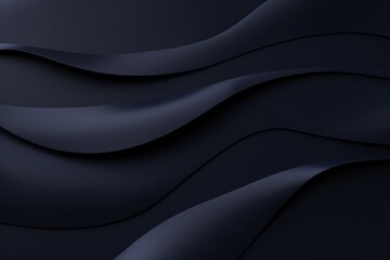 Wall Mural - dark blue elegant waves flowing on dark background, creating abstract modern design
