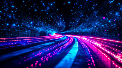 Futuristic light trail abstract background .Data transfer .