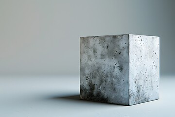 Wall Mural - Minimalist Concrete Cube on a Soft Background