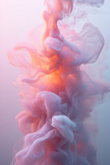 Poster - Dissolving geometry sets blending into a light pastel pink mist,