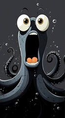 Poster - Shocked Octopus Cartoon Character