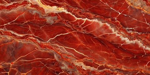 Wall Mural - Red marble onyx texture with intricate veining and glossy finish, red, marble, onyx, texture, intricate, veining, glossy