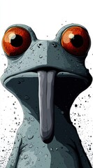 Poster - Funny Frog with Tongue Out