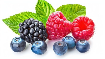 Poster - Fresh Berries with Green Leaves