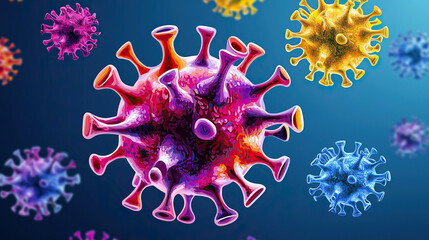 Wall Mural - Colorful viruses