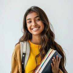 Sticker - Smiling student holding books