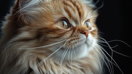 Wall Mural - Close-up Portrait of a Ginger Cat with Striking Golden Eyes