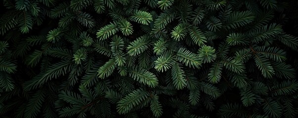 Poster - Lush green pine needles background