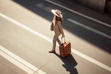 Poster - Woman business travel, design resource.