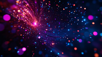 Wall Mural - a colorful galaxy with many bright blue and purple stars. the stars are scattered throughout the gal